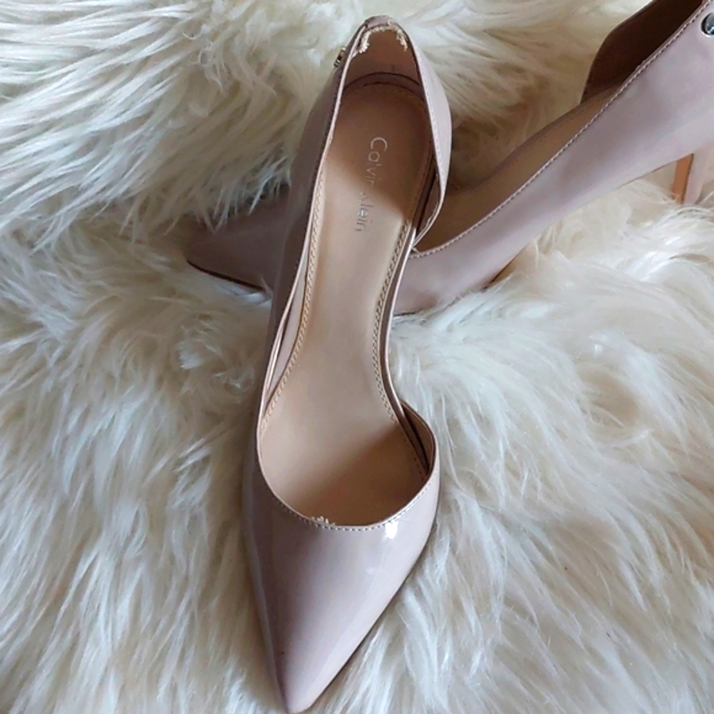 Calvin Klein Vinyl Nude Stilettos Size 9 US